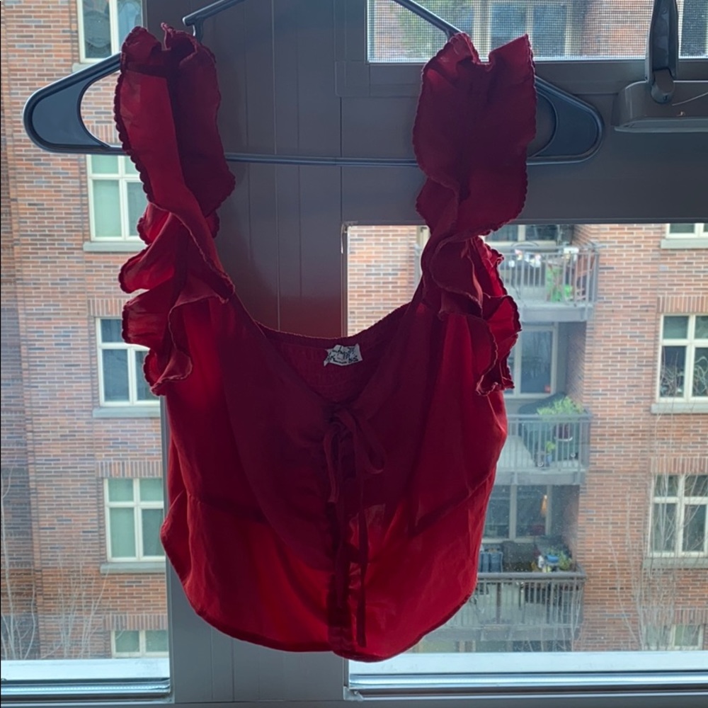 Red crop top